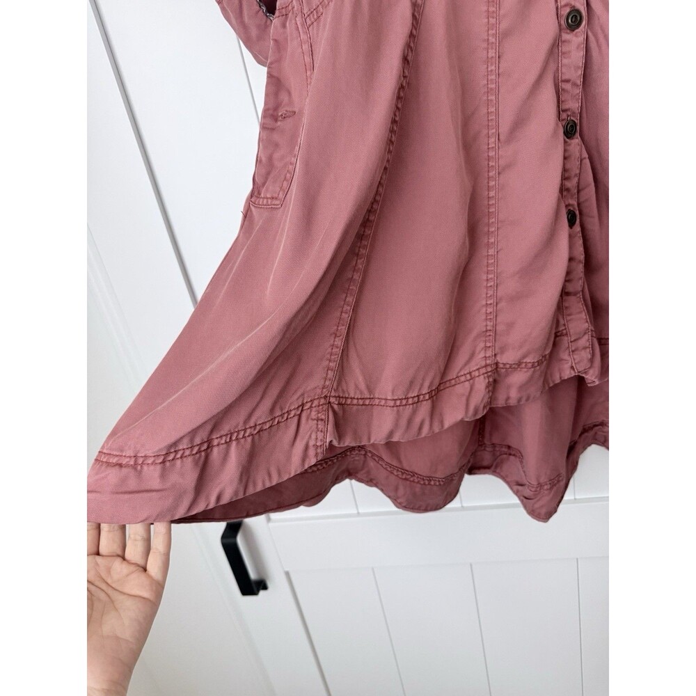 Anthropologie Holding Horses Mariona Lyocell Shirt Dress 6 Mauve Utility Hi-Lo - Picture 14 of 16
